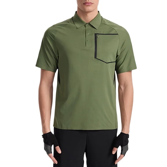 Men's Short Sleeve T Shirt with Seamless Pocket, Large Size, Breathable, for Summer