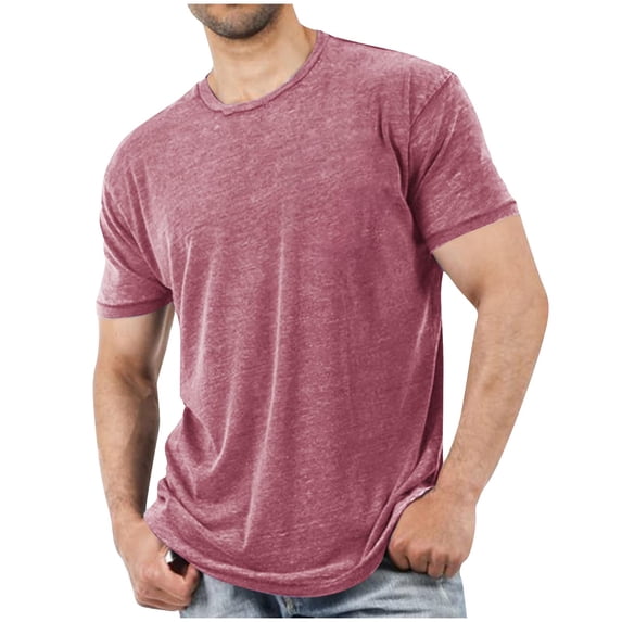 Men's Short Sleeve T-Shirts Casual Basic Crew Neck Shirts Summer Stretchy Lightweight Breathable Tee for Outdoor Sports Big & Tall