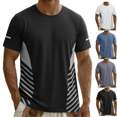 thumbnail image 1 of Men's Short Sleeve T-Shirts Lightweight Breathable Crew Neck Classic Basic T Shirts Summer Comfy Regular Fit Gym Workout Tees Black L, 1 of 5
