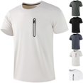 thumbnail image 1 of Men's Short Sleeve T-Shirts Performance Zipper Pocket Athletic Tee Quick Dry Workout Top Moisture Wicking Cool Ice Silk Shirt for Running Training Hiking, 1 of 10