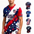 thumbnail image 1 of Men’s Short Sleeve T Shirts Summer Patriotic Graphic Tee for Sports Daily Outings, 1 of 4