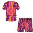 thumbnail image 1 of Men’s Short Sleeve T Shirtsand Shorts Suits Summer 2 Piece Tie Dye 3D Digital Printing Casual, 1 of 3