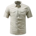 thumbnail image 1 of Men's Short Sleeve Tactical Button Down Shirt Quick-Dry Utility Pocket Work Shirt, 1 of 7