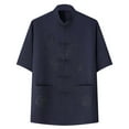 thumbnail image 1 of Men's Short Sleeve Tang Suit Kungfu Tops Martial Art Shirts, 1 of 3