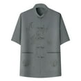 thumbnail image 1 of Men's Short Sleeve Tang Suit Kungfu Tops Martial Art Shirts, 1 of 7