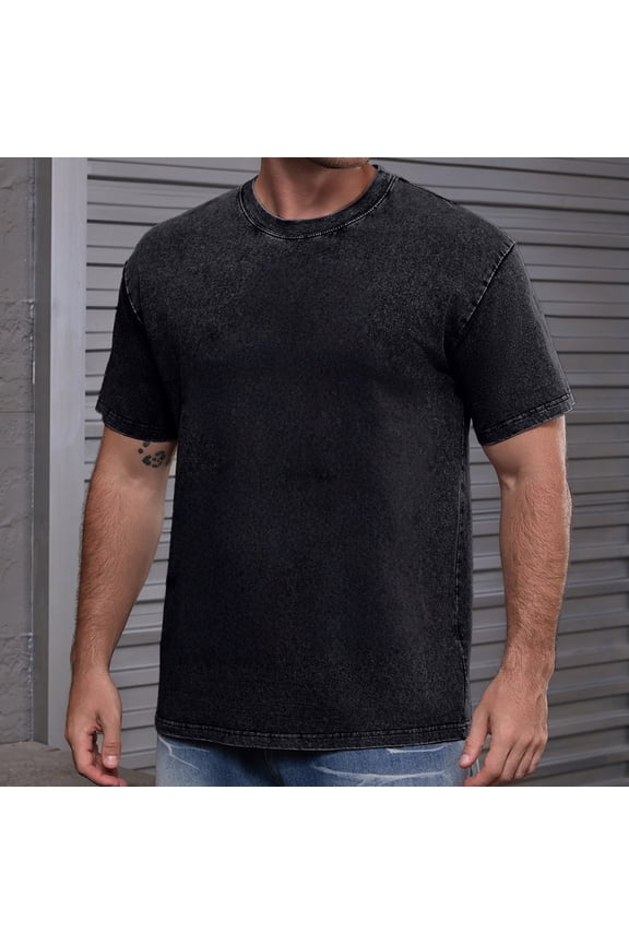 Men's Short Sleeve Tee Cotton T Shirts Crewneck Fit Short Sleeves Tee Personalized T-Shirt Customized w/Photo