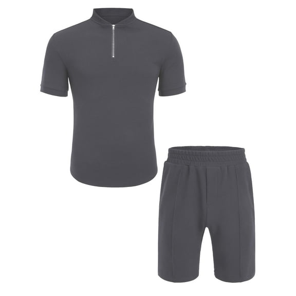 Men's Short Sleeve Tracksuit Summer T Shirt and Shorts set 2 Pockets Oversize Two Piece Casual Daily Duty-off