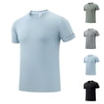 thumbnail image 1 of Men's Short Sleeve UPF 50+ Cooling T-Shirt Quick Dry Workout Athletic Running Swim Tops Tee Rash Guard Performance Shirts Big and Tall Size M-4XL Light Blue, 1 of 8