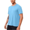 thumbnail image 1 of Men's Short Sleeve UPF 50+ T-Shirt Quick Dry Workout Athletic Running Swim Tops Tee Rash Guard Performance Shirts Textured Light Blue, 1 of 6