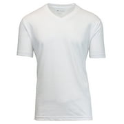 Mens Short Sleeve V-Neck Modern Fit Cotton Blend Classic Tee S-3XL