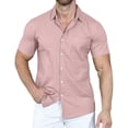 thumbnail image 1 of Men's Short Sleeve Wrinkle Free Shirt Button Down Casual Summer Dress Shirts Fashion Business Shirts with pockets, 1 of 5