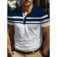 thumbnail image 1 of Men's Short Sleeve Botton Casual Slim Fit Printed Golf Polo Shirt Tops White XXL, 1 of 6