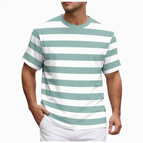 Men's Short Sleeved Crew Neck T Shirt Casual Top Loose Fit Athletic Running Gym Workout Tee Tops L Light Green Men's Short Sleeved T Shirt