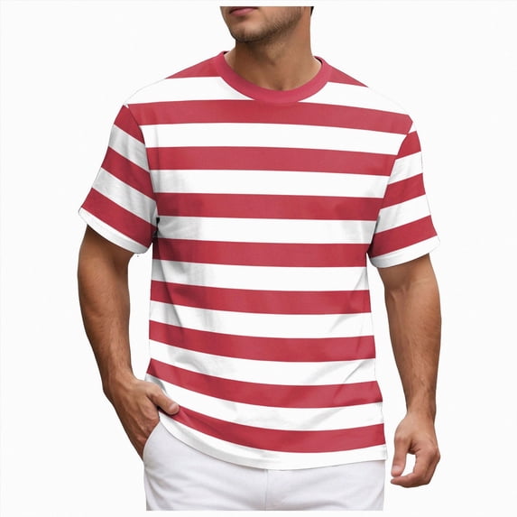 Men's Short Sleeved Crew Neck T Shirt Casual Top Loose Fit Athletic Running Gym Workout Tee Tops XXXL Red Men's Short Sleeved T Shirt