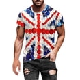 thumbnail image 1 of Men's Short Sleeved Independence Day Flag Print Crew Neck Leisure Sports Comfortable Print Mens T Shirt, 1 of 4