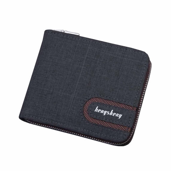 Men's Short Wallet Zip Wallet Canvas Small Wallet Multifunction Small Wallet