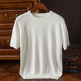 thumbnail image 1 of Men's Short-sleeved T-shirt Korean-style Trendy Round Neck Half-sleeve Sweater, 1 of 3