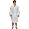 thumbnail image 1 of Men's Shortee Model Turkish Cotton Kimono Bathrobe White - Small/Medium, 1 of 5