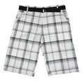 thumbnail image 1 of Men's Shorts 4-Pocket Casual Adjustable Belted Comfort Plaid Print Shorts, Color, 36, 1 of 3