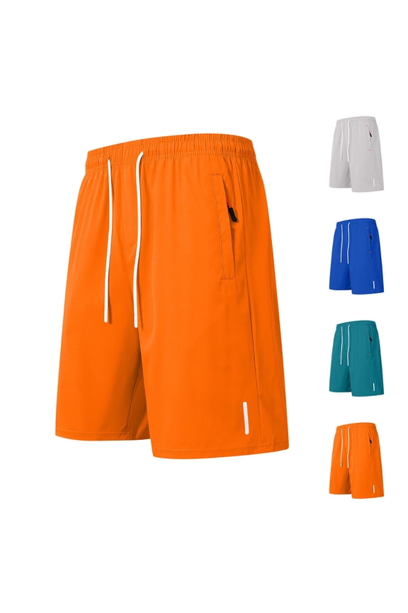 Men's Shorts Athletic Men Running Shorts Lee Cargo Shorts for Men Solid Color Casual Holiday Breathable Zipper Shorts Pockets Pants Blue XXL