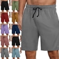 thumbnail image 1 of Men's Shorts Beach pants Sports Gym Running Short Pants Fashion Man Solid Elastic Waist Mid Waist Loose Pockets Bandage Shorts Cargo Casual Hiking Shorts, 1 of 7