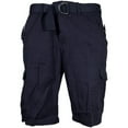 thumbnail image 1 of Men's Shorts Belted Adjustable Cargo Casual Lightweight Multi Pocket Bottoms, Navy, 38, 1 of 5