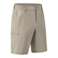 thumbnail image 1 of Men's Shorts Button & Elastic Waist Stretch 4-Pocket Casual Summer Beach Shorts Beige 2XL, 1 of 7