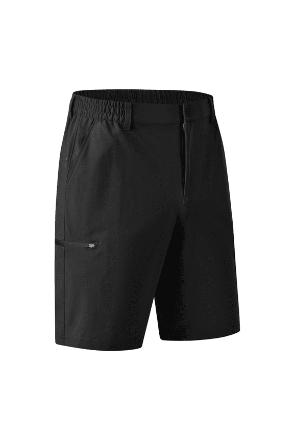 Men's Work Golf Shorts, Flexible Waistband Soft Breathable, 4-Pocket Lightweight Casual Hiking Black L