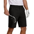 thumbnail image 1 of Men's Work Golf Shorts, Flexible Waistband Soft Breathable, 4-Pocket Lightweight Casual Hiking Black L, 1 of 7