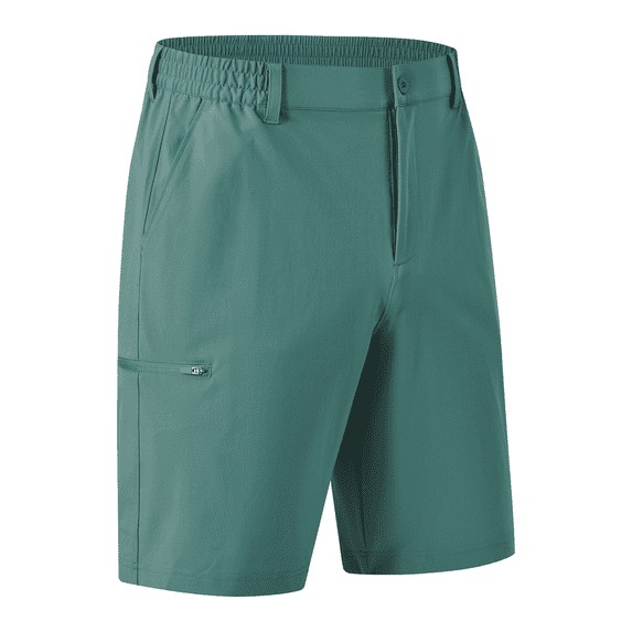 Men's Athletic Work Golf Shorts Stretch Waistband 4-Pocket Lightweight Quick Dry Casual Hiking Green 2XL