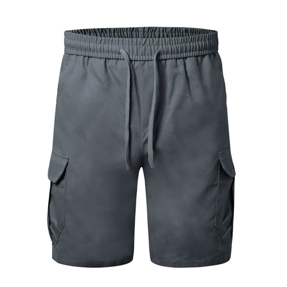 Men's Shorts Cargo Big and Tall Plus Size Shorts Relaxed Fit Breathable Fabric Summer Outdoor Casual Shorts with 4 Pockets Grey,XXL