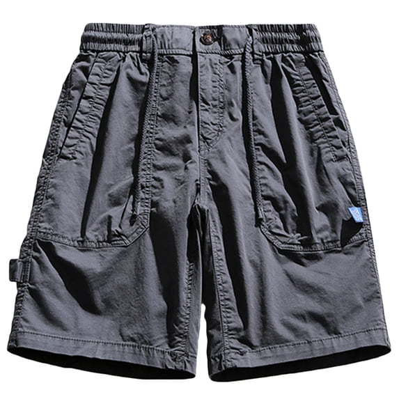 Men's Shorts Cargo Shorts Multi-Pockets Relaxed Summer Beach Shorts Pants Mens Cargo Shorts Gray M