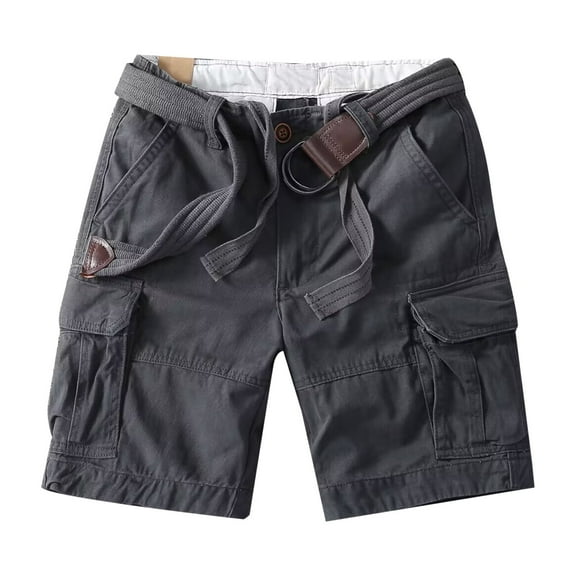 Men's Shorts Cargo Summer Loose Straight Leg Casual Retro Heavy Wash Pocket Quarter Grey Short Trousers