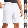 thumbnail image 1 of Men's Shorts Casual 7" Inseam Lightweight Golf Shorts for Men Stretch with Pockets Quick Dry Breathable Work Shorts White L, 1 of 5