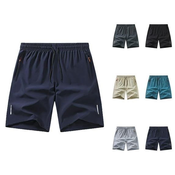 Men's Shorts Casual Athletic Style, Elastic Waist Workout Shorts for Men, Summer Cotton Blend Shorts with Pockets, Gym Shorts or Lounge Shorts for Daily Comfort XS-4XL, Black