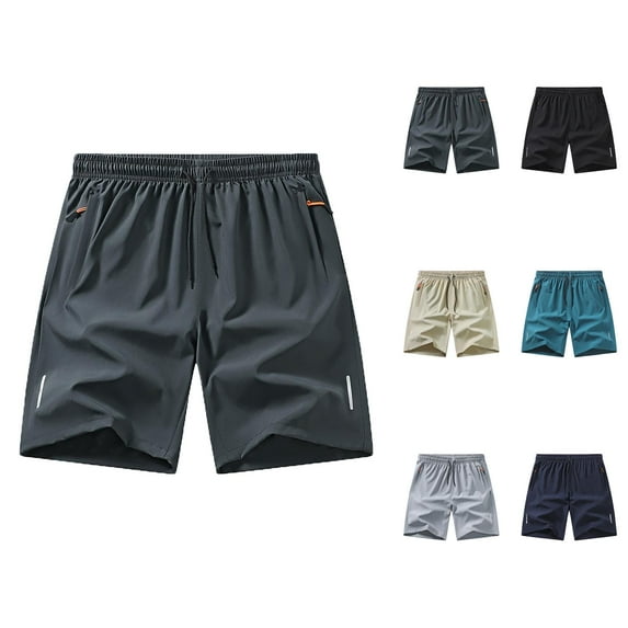 Men's Shorts Casual Athletic Style, Elastic Waist Workout Shorts for Men, Summer Cotton Blend Shorts with Pockets, Gym Shorts or Lounge Shorts for Daily Comfort XS-4XL