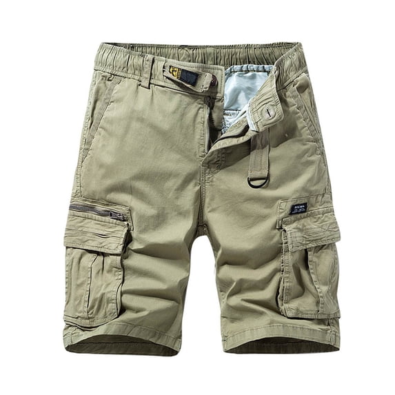 Men's Shorts Casual Cargo Stretch Waist Summer Beach Work Nine Short Pants for Men Green