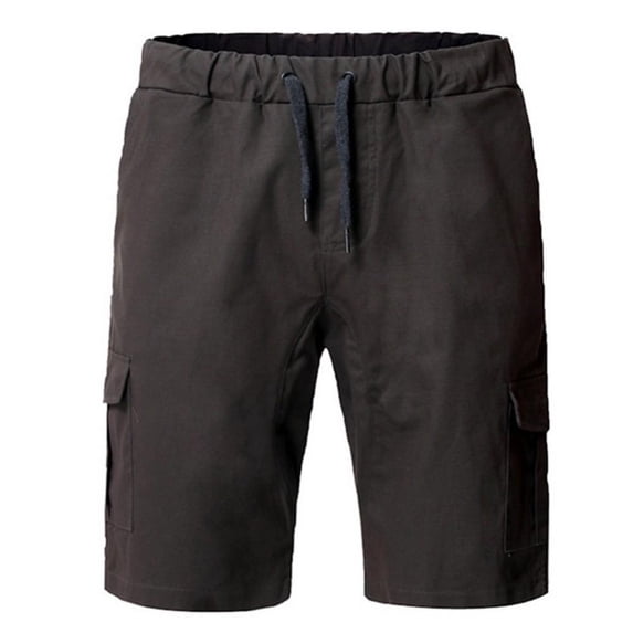 Men's Shorts Casual Classic Fit Drawstring Summer Beach Shorts with Elastic Waist and Pockets (Dark Gray,3XL)