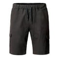 thumbnail image 1 of Men's Shorts Casual Classic Fit Drawstring Summer Beach Shorts with Elastic Waist and Pockets (Dark Gray,XL), 1 of 8