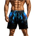 thumbnail image 1 of Men's Shorts Casual Classic Fit Drawstring Summer Beach Shorts with Elastic Waist and Pockets Sky Blue L, 1 of 6