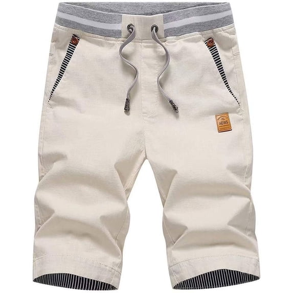 Men's Shorts Casual Classic Fit Drawstring Summer Beach Shorts with Elastic Waist and Pockets