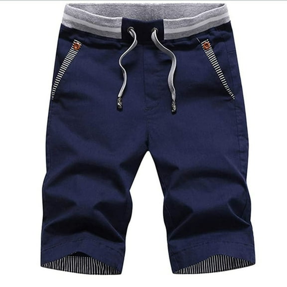 Men's Shorts Casual Classic Fit Drawstring Summer Beach Shorts with Elastic Waist and Pockets