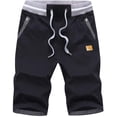 thumbnail image 1 of Men's Shorts Casual Classic Fit Drawstring Summer Beach Shorts with Elastic Waist and Pockets, 1 of 3
