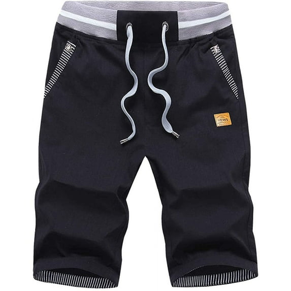 Men's Shorts Casual Classic Fit Drawstring Summer Beach Shorts with Elastic Waist and Pockets