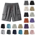 thumbnail image 1 of Men's Shorts Casual And Comfortable Drawstring Mens Shorts Athletic Mens Shorts Elastic Waist Mens Shorts with Pockets Workwear Shorts Mens Shorts Under $10 #1Dark Gray,XXXL, 1 of 8
