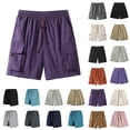 thumbnail image 1 of Men's Shorts Casual And Comfortable Drawstring Mens Shorts Athletic Mens Shorts Elastic Waist Mens Shorts with Pockets Workwear Shorts Mens Shorts Under $10 #1Purple,XXXXL, 1 of 8