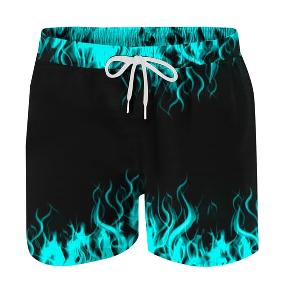 Men's Shorts Casual Elastic Waist Drawstring Summer Beach Shorts Light Blue XXL