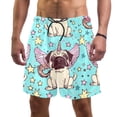 thumbnail image 1 of Men's Shorts Casual Elastic Waist Drawstring Summer Beach Shorts,Unicorn Pug Angel Dog,XL, 1 of 5