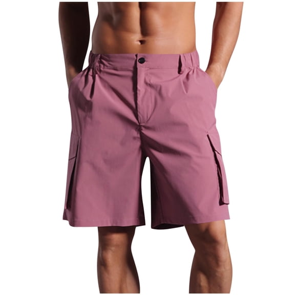 Men's Shorts Casual Fashion Solid Shorts With Pocket Elastic Waist Zipper Short Pants Skateboard Shorts for Men