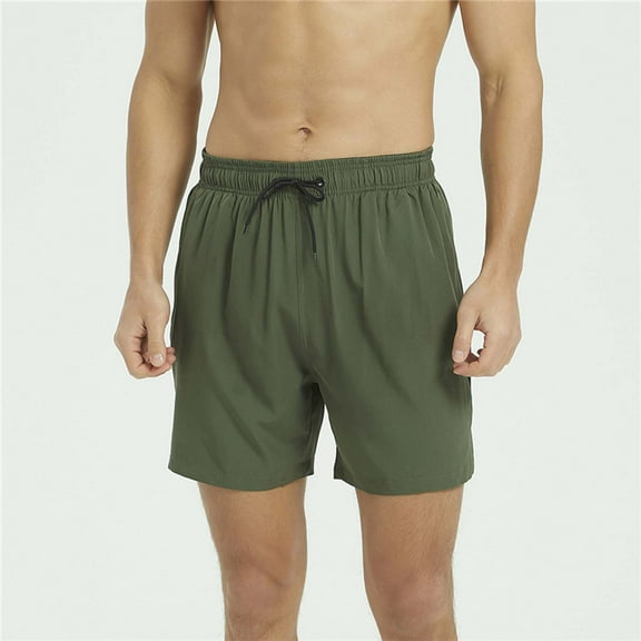 Men's Shorts Casual Fashion Sports-dry Elastic Mid-waist Lace-up Shorts Casual Shorts for Men Army Green XL